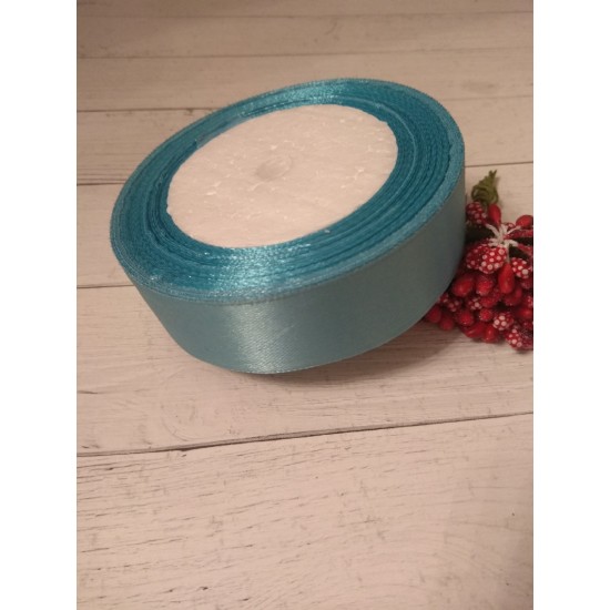 ОПТ Ленты атласные однотонные 2,5 см цв. насыщенно-голубой, цена за 5 м